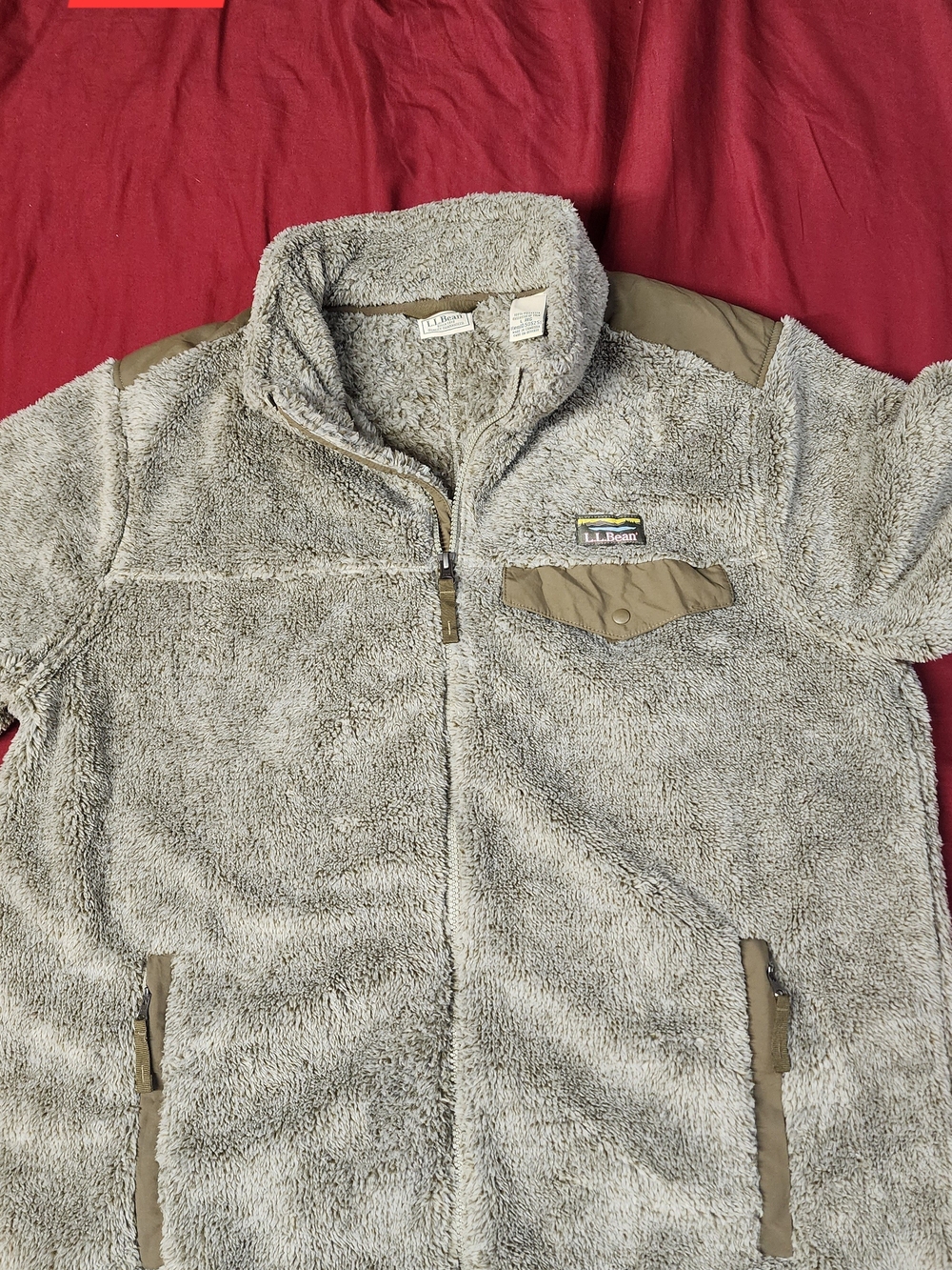 L.L. Bean Plush Sherpa Jacket in Light Gray